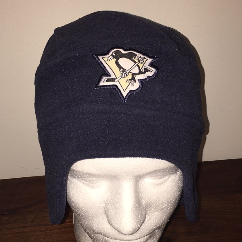 Labatts Beer Pittsburgh Penguins Blue Fleece helmet Ski Snowboard Beanie cap hat - Picture 1 of 3